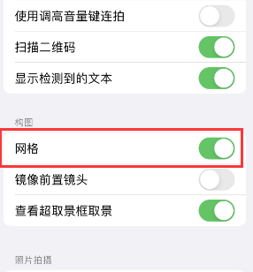 温宿苹果手机维修网点分享iPhone如何开启九宫格构图功能 